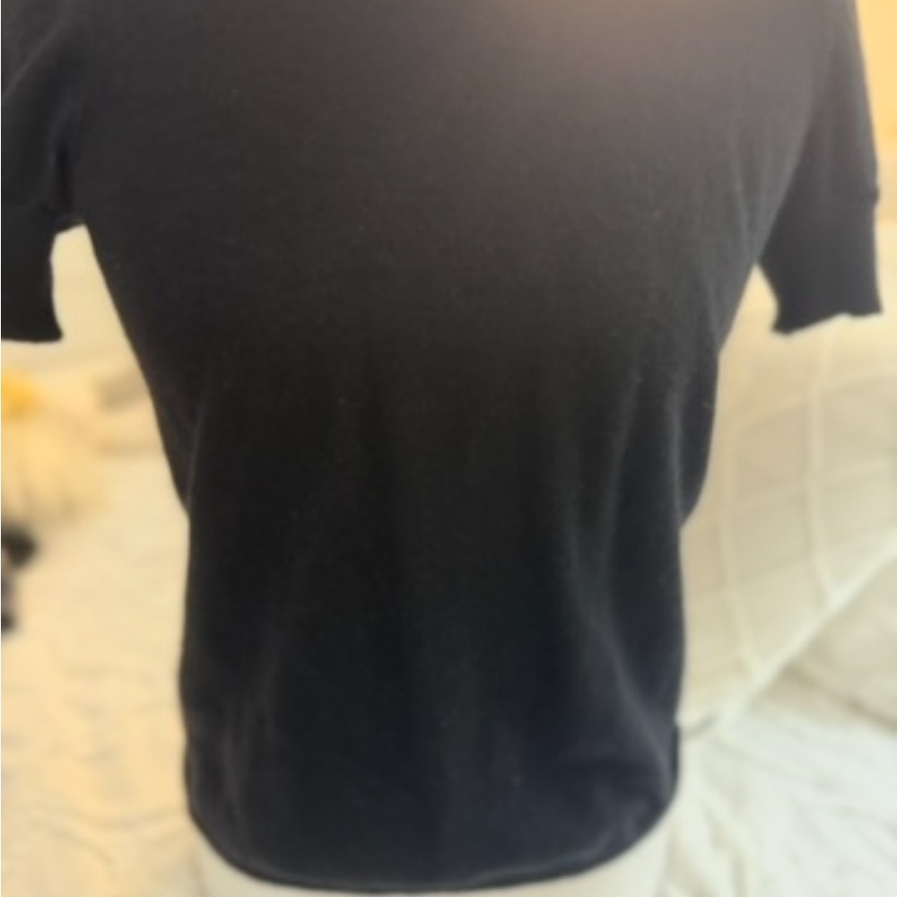 Balenciaga Black Knit Top with Snap Detail